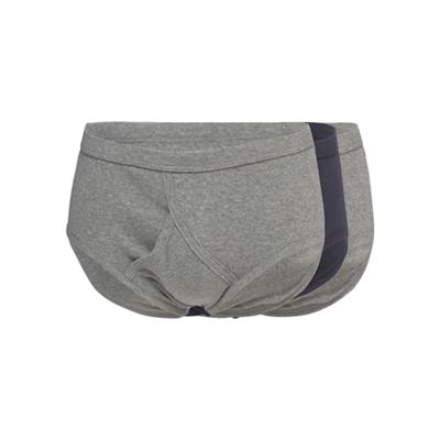 Pack of three grey and navy briefs